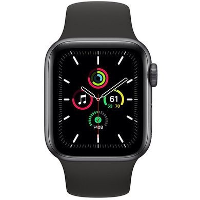 Смарт-годинник Apple Watch SE GPS 40mm Space Gray Aluminum Case w. Black Sport B. (MYDP2)  Фото №1