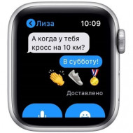 Смарт-часы Apple Watch Series 6 GPS + Cellular 40mm Silver Aluminum Case w. White Sport B. (M02N3)