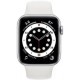 Смарт-часы Apple Watch Series 6 GPS + Cellular 40mm Silver Aluminum Case w. White Sport B. (M02N3)