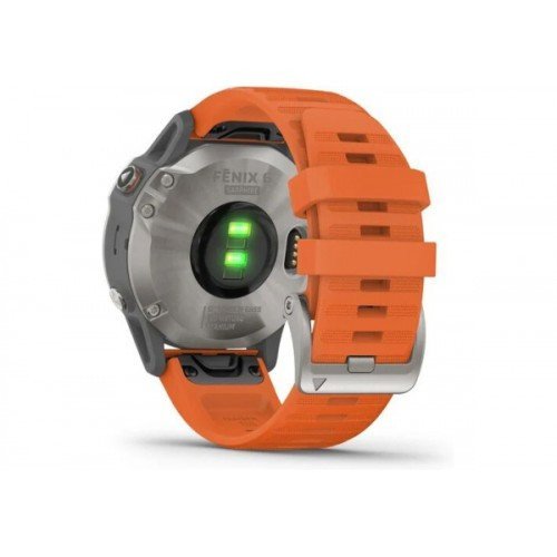 Спортивные часы Garmin Fenix 6 Pro Sapphire Titanium with Ember Orange Band (010-02158-14/15)  Фото №1