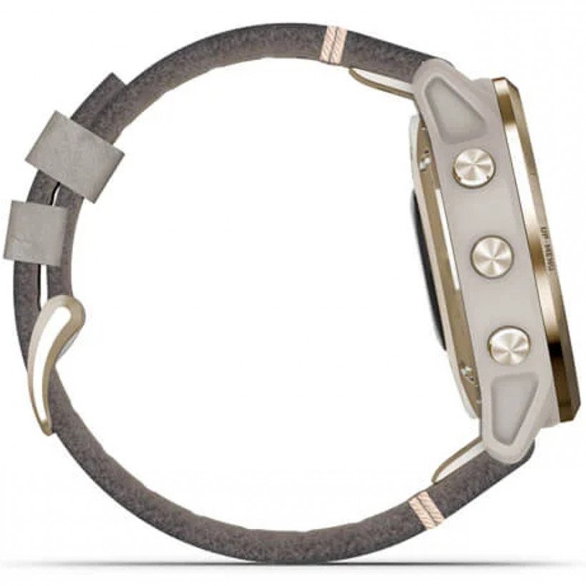 Смарт-годинник Garmin Fenix 6S Pro Solar Edition Light gold with shale grey suede band (010-02409-26  Фото №3