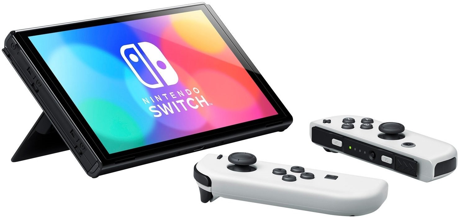Портативна ігрова приставка Nintendo Switch OLED with White Joy-Con (045496453435)  Фото №2