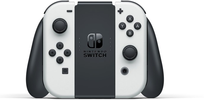Портативна ігрова приставка Nintendo Switch OLED with White Joy-Con (045496453435)  Фото №1