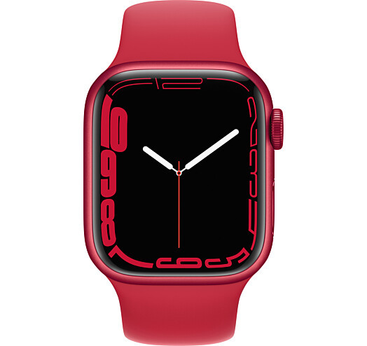 Смарт-часы Apple Watch Series 7 GPS 41mm (PRODUCT)RED Aluminium Case with (PRODUCT)RED Sport Band (MKN23)  Фото №0