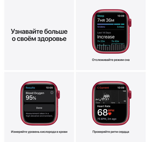 Смарт-часы Apple Watch Series 7 GPS 41mm (PRODUCT)RED Aluminium Case with (PRODUCT)RED Sport Band (MKN23)  Фото №3