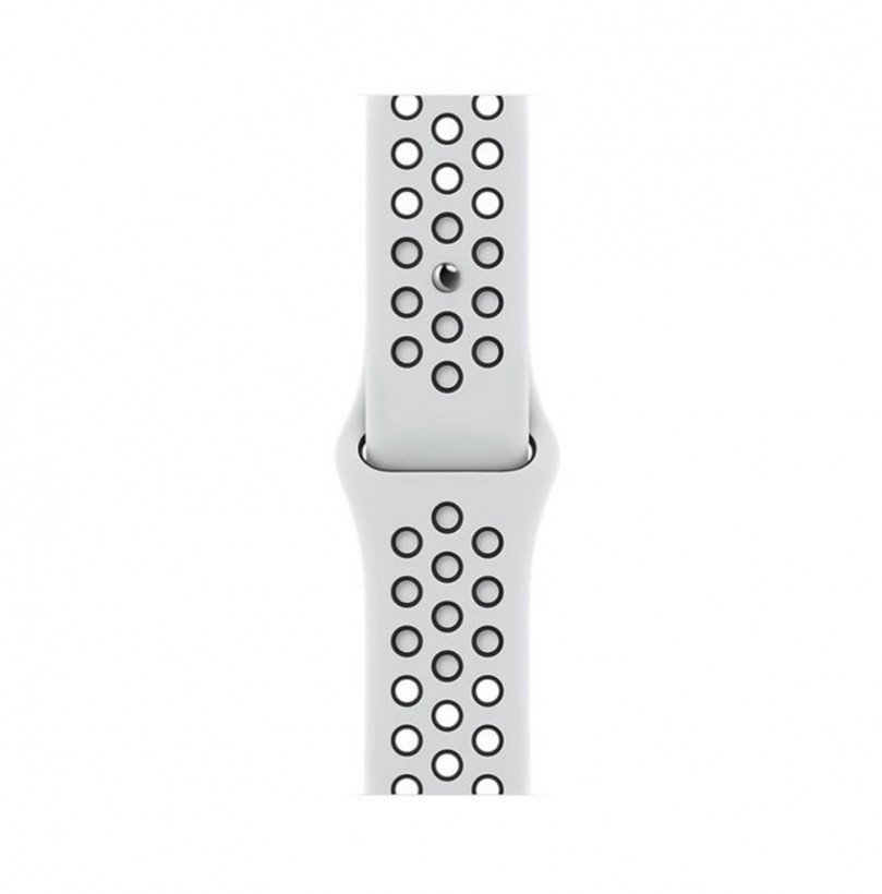 Смарт-часы Apple Watch Nike Series 7 GPS 41mm Starlight Aluminum Case w. Pure Platinum/Black Nike Sport Band (MKN33)  Фото №1