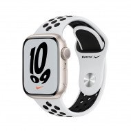 Смарт-часы Apple Watch Nike Series 7 GPS 41mm Starlight Aluminum Case w. Pure Platinum/Black Nike Sport Band (MKN33) 