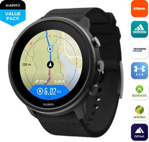 Спортивний годинник Suunto 7 Matte Black Titanium (SS050568000)  Фото №0