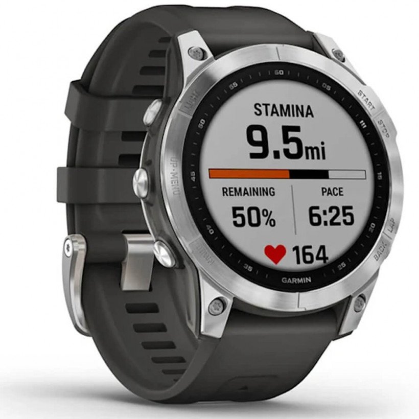 Смарт-годинник Garmin Fenix 7 Silver with Graphite Band (010-02540-00/01)  Фото №2