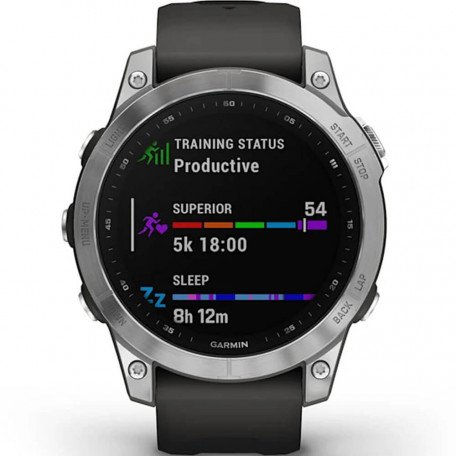 Смарт-годинник Garmin Fenix 7 Silver with Graphite Band (010-02540-00/01)  Фото №1
