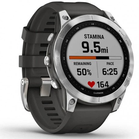 Смарт-годинник Garmin Fenix 7 Silver with Graphite Band (010-02540-00/01)  Фото №2