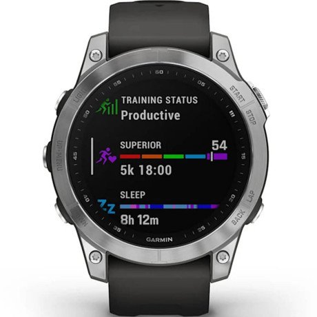 Смарт-часы Garmin Fenix ??7 Sчасы Garmin Fenix 7 Silver with Graphite Band (010-02540-00/01)   Фото №1