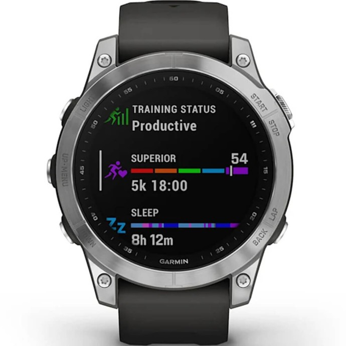 Смарт-годинник Garmin Fenix 7 Silver with Graphite Band (010-02540-00/01)  Фото №1