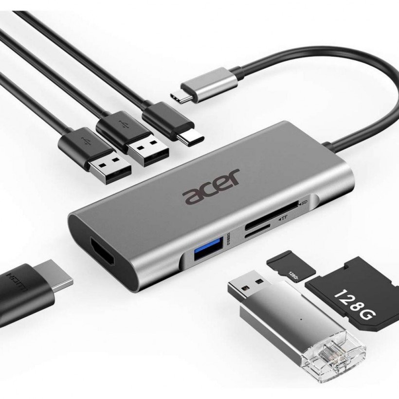 Док-станция для ноутбука Acer 7-in-1 Type-C Dongle (HP.DSCAB8)  Фото №0