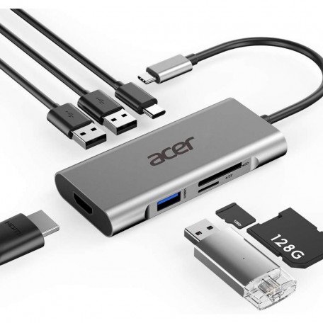 Док-станция для ноутбука Acer 7-in-1 Type-C Dongle (HP.DSCAB8)  Фото №0