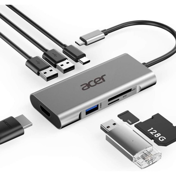 Док-станция для ноутбука Acer 7-in-1 Type-C Dongle (HP.DSCAB8)  Фото №0