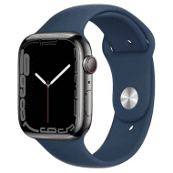 Смарт-годинник Apple Watch Series 7 GPS + Cellular 45mm Graphite S. Steel Case w. Abyss Blue S. Band (MKJH3)