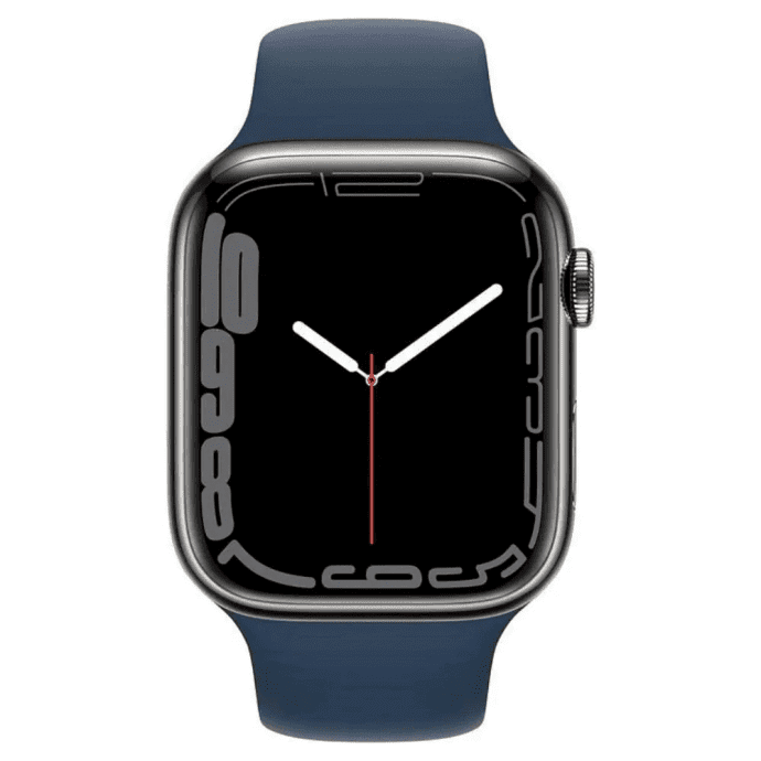 Смарт-часы Apple Watch Series 7 GPS + Cellular 45mm часы Apple Watch Series 7 GPS + Cellular 45mm Graphite S. Steel Case w. Abyss Blue S. Band (MKJH3)  Фото №0