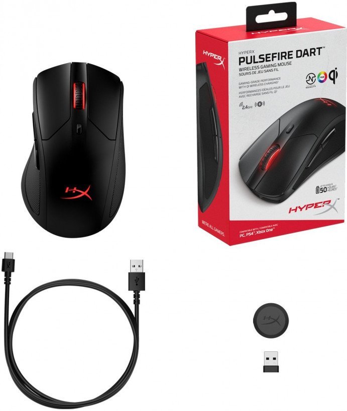 Миша HyperX Pulsefire Dart Wireless Gaming Black (HX-MC006B, 4P5Q4AA)  Фото №5