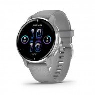 Смарт-годинник Garmin Venu 2 Plus Silver S. Steel Bezel w. Powder G. Case and S. Band (010-02496-00/10)