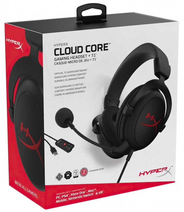 Комп&#039;ютерна гарнітура HyperX Cloud Core + 7.1 Black (HX-HSCC-2-BK)  Фото №6