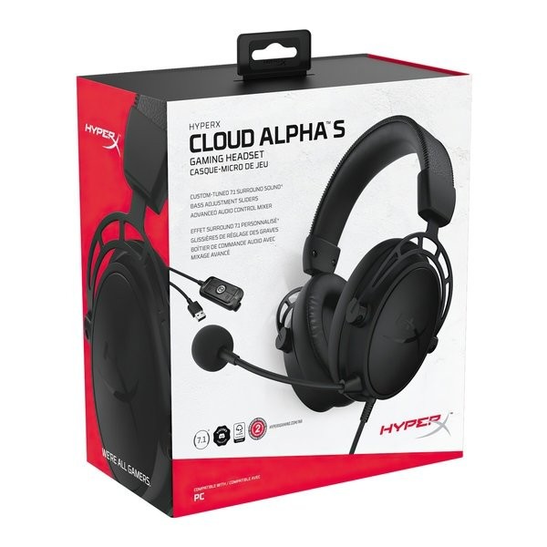 Комп&#039;ютерна гарнітура HyperX Cloud Alpha S Blackout (HX-HSCAS-BK/WW)  Фото №5