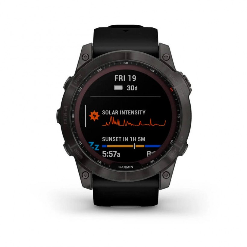 Смарт-часы Garmin Fenix ??7 Sчасы Garmin Fenix 7 Sapphire Solar Carbon Gray DLC Titanium with Black Band (010-02540-20/21)