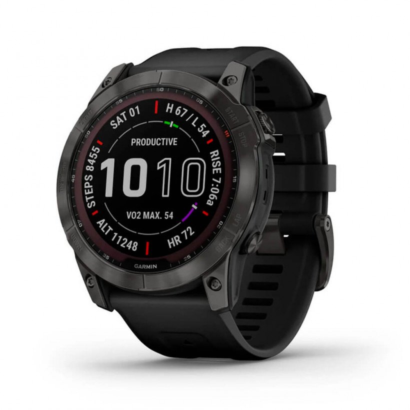 Смарт-часы Garmin Fenix ??7 Sчасы Garmin Fenix 7 Sapphire Solar Carbon Gray DLC Titanium with Black Band (010-02540-20/21)  Фото №0