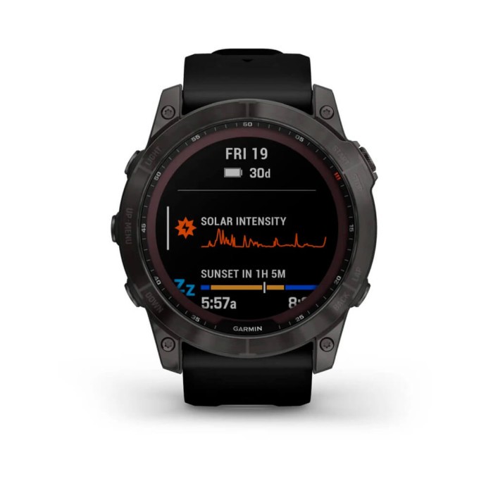 Смарт-годинник Garmin Fenix 7 Sapphire Solar Carbon Gray DLC Titanium with Black Band (010-02540-20/21)