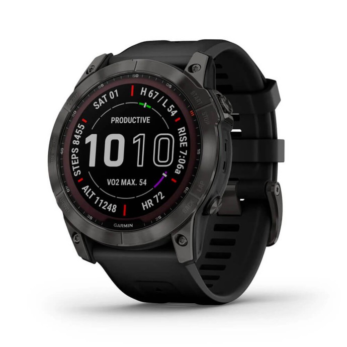 Смарт-годинник Garmin Fenix 7 Sapphire Solar Carbon Gray DLC Titanium with Black Band (010-02540-20/21)  Фото №0