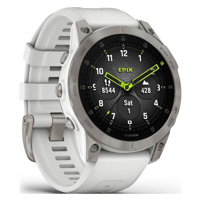 Смарт-годинник Garmin Epix (Gen 2) Sapphire - White Titanium (010-02582-20/21)  Фото №2