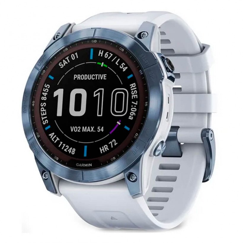 Смарт-часы Garmin Fenix ??7 Sчасы Garmin Fenix 7 Sapphire Solar Mineral Blue DLC Titanium with Whitestone Band (010-02540-24/25)  Фото №0