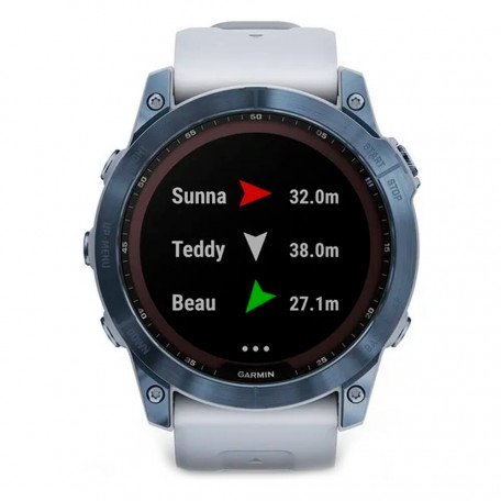 Смарт-часы Garmin Fenix ??7 Sчасы Garmin Fenix 7 Sapphire Solar Mineral Blue DLC Titanium with Whitestone Band (010-02540-24/25)