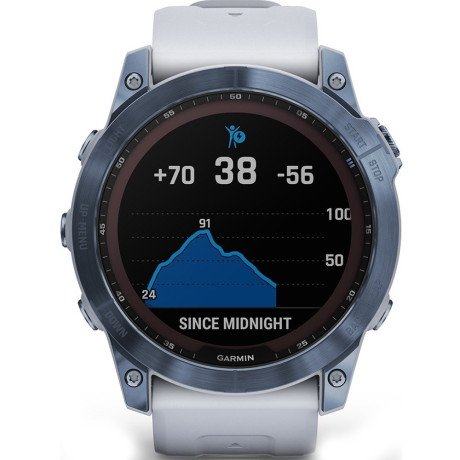 Смарт-часы Garmin Fenix 7X Sapphire Solar M. Blue DLC Titanium w. Whitestone Band (010-02541-14/15)