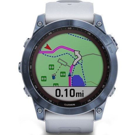 Смарт-часы Garmin Fenix 7X Sapphire Solar M. Blue DLC Titanium w. Whitestone Band (010-02541-14/15)  Фото №1
