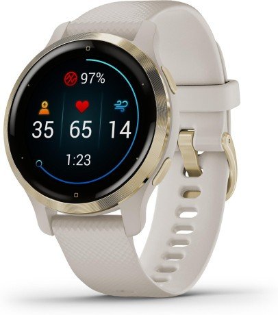 Смарт-часы Garmin Venu 2S Light Gold Stainless Steel Bezel with Light Sand Case and Silicone Band (010-02429-01/11)  Фото №0