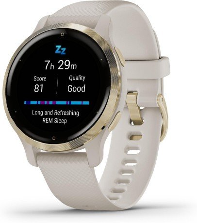 Смарт-часы Garmin Venu 2S Light Gold Stainless Steel Bezel with Light Sand Case and Silicone Band (010-02429-01/11)  Фото №1