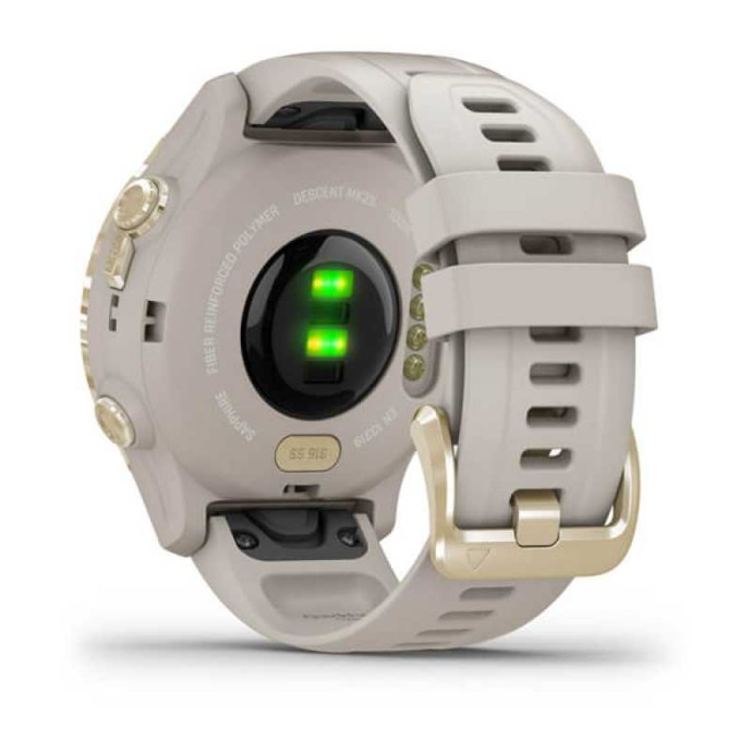 Спортивные часы Garmin Descent Mk2S Light Gold with Light Sand Silicone Band (010-02403-01)  Фото №2