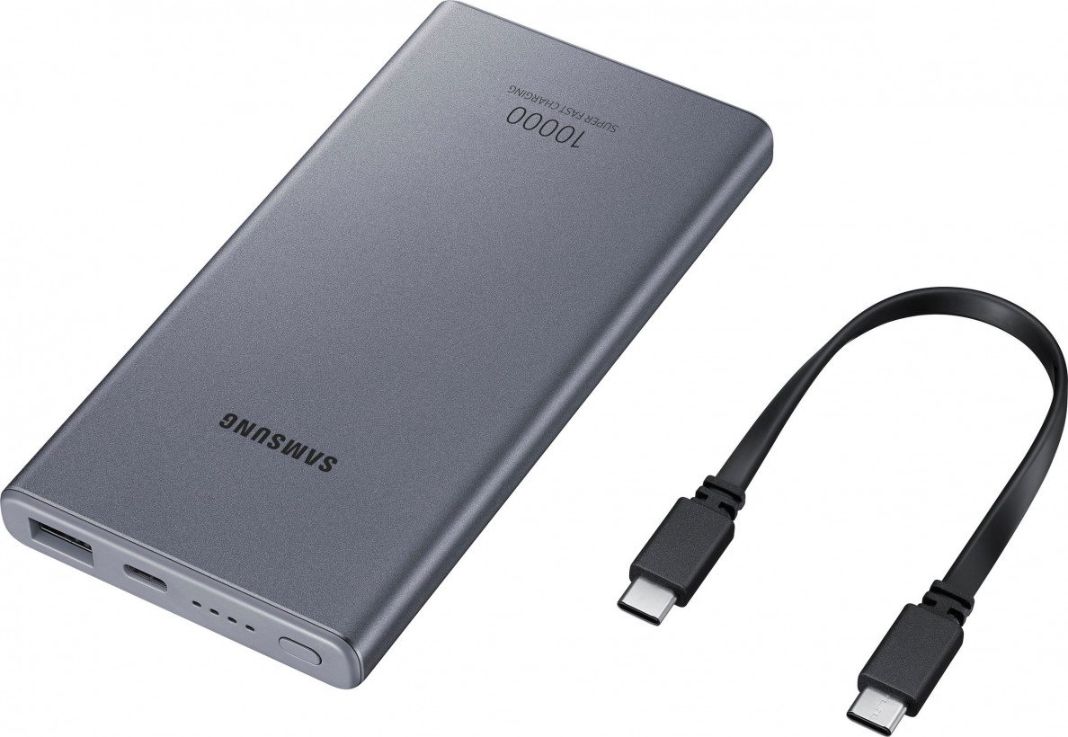 Зовнішній акумулятор (Power Bank) Samsung 10000mAh 25W dark grey (EB-P3300XJEGEU, EB-P3300XJRGRU)  Фото №0