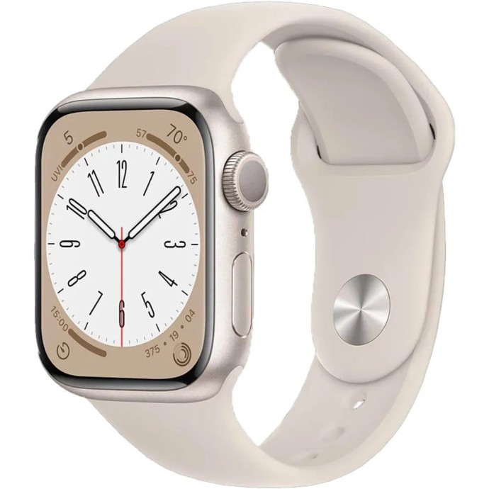 Смарт-часы Apple Watch Series 8 GPS 41mm Starlight Aluminum Case with Starlight Sport Band (MNP63, MNU93)  Фото №0