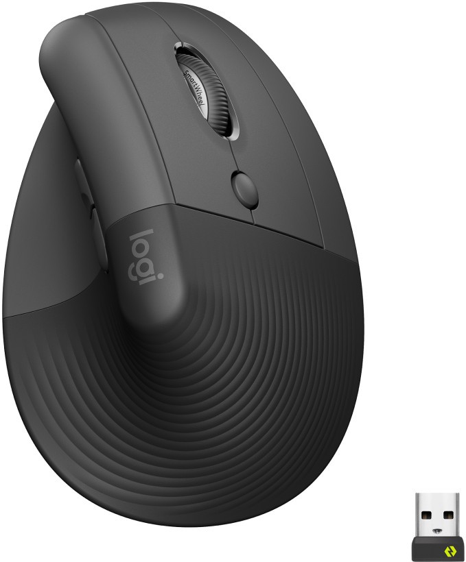 Миша Logitech Lift Vertical Ergonomic Mouse Graphite (910-006473)  Фото №0