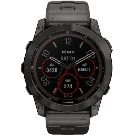 Смарт-часы Garmin Fenix 7X Sapphire Solar C. Grey DLC Titanium w. Carbon Grey DLC Vented T. Band (010-02541-27)