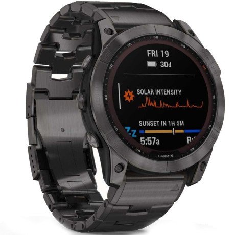Смарт-часы Garmin Fenix 7X Sapphire Solar C. Grey DLC Titanium w. Carbon Grey DLC Vented T. Band (010-02541-27)  Фото №0