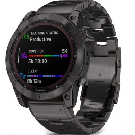 Смарт-часы Garmin Fenix 7X Sapphire Solar C. Grey DLC Titanium w. Carbon Grey DLC Vented T. Band (010-02541-27)  Фото №1