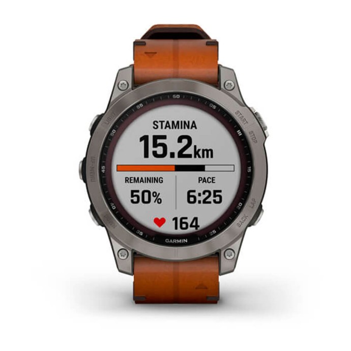 Смарт-часы Garmin Fenix ??7 Sчасы Garmin Fenix 7 Sapphire Solar Titanium with Chestnut Leather Band (010-02540-31)  Фото №2