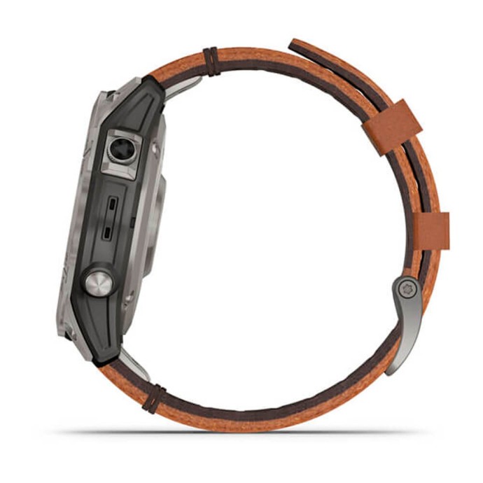 Смарт-часы Garmin Fenix ??7 Sчасы Garmin Fenix 7 Sapphire Solar Titanium with Chestnut Leather Band (010-02540-31)  Фото №4