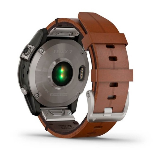 Смарт-часы Garmin Fenix ??7 Sчасы Garmin Fenix 7 Sapphire Solar Titanium with Chestnut Leather Band (010-02540-31)  Фото №5