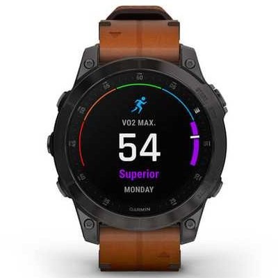 Смарт-годинник Garmin Epix (Gen 2) Sapphire - B. Titanium w. Chestnut L. Band (010-02582-30)  Фото №0