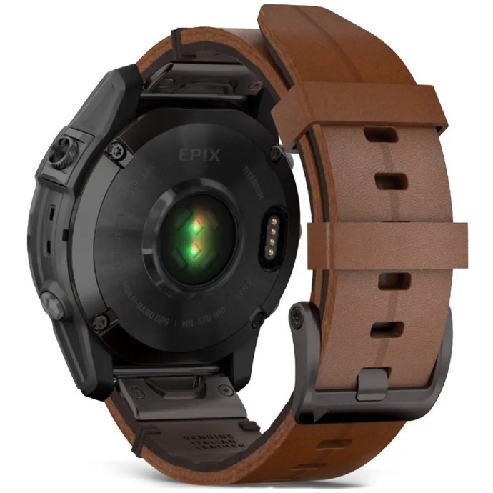 Смарт-годинник Garmin Epix (Gen 2) Sapphire - B. Titanium w. Chestnut L. Band (010-02582-30)  Фото №1