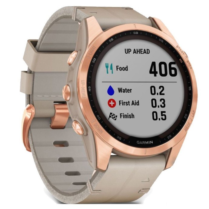 Смарт-часы Garmin Fenix 7S Sapphire Solar Rose G. Titanium w. Limestone L. Band (010-02539-35)  Фото №0